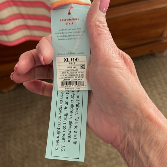 NWT Cat & Jack Pink And Cream Dress Size 14 - Picture 2 of 8